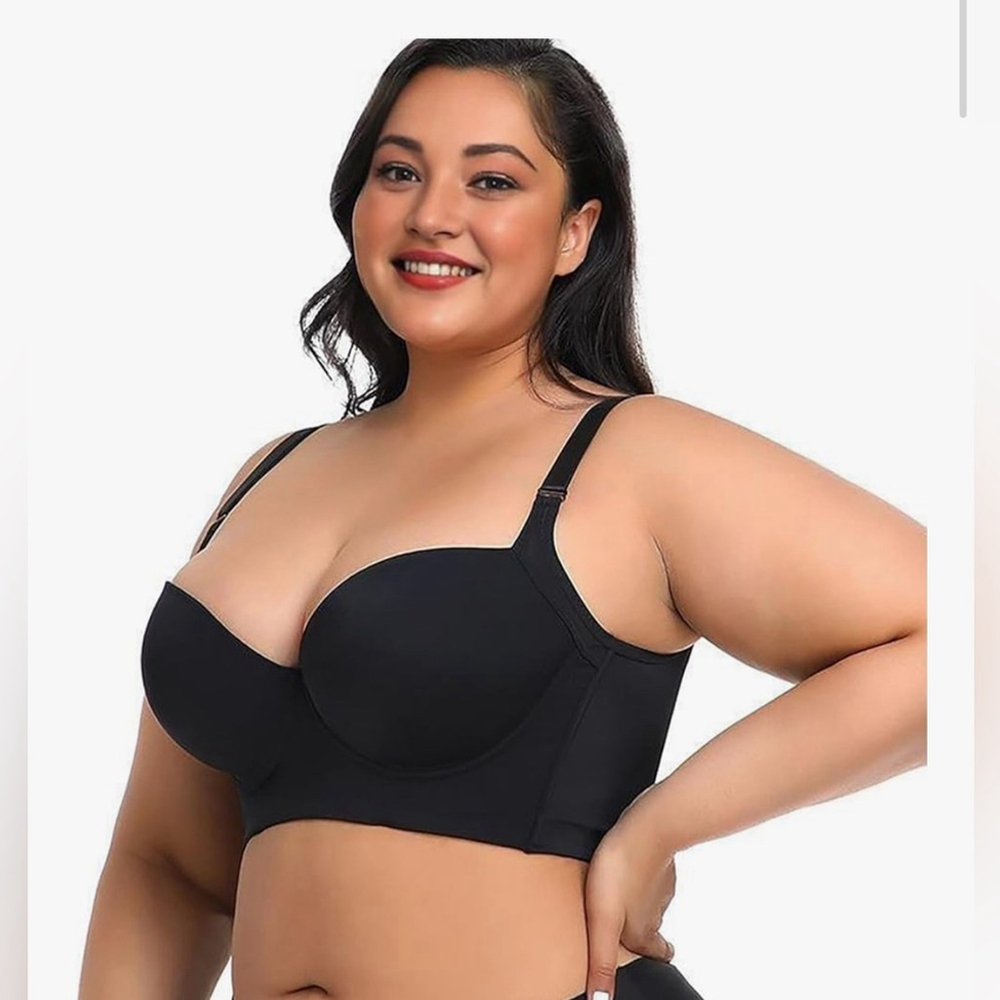 NEW Black Plus Size Bras Flexible Underwire Comfortable Anti-Sagging 40DDD